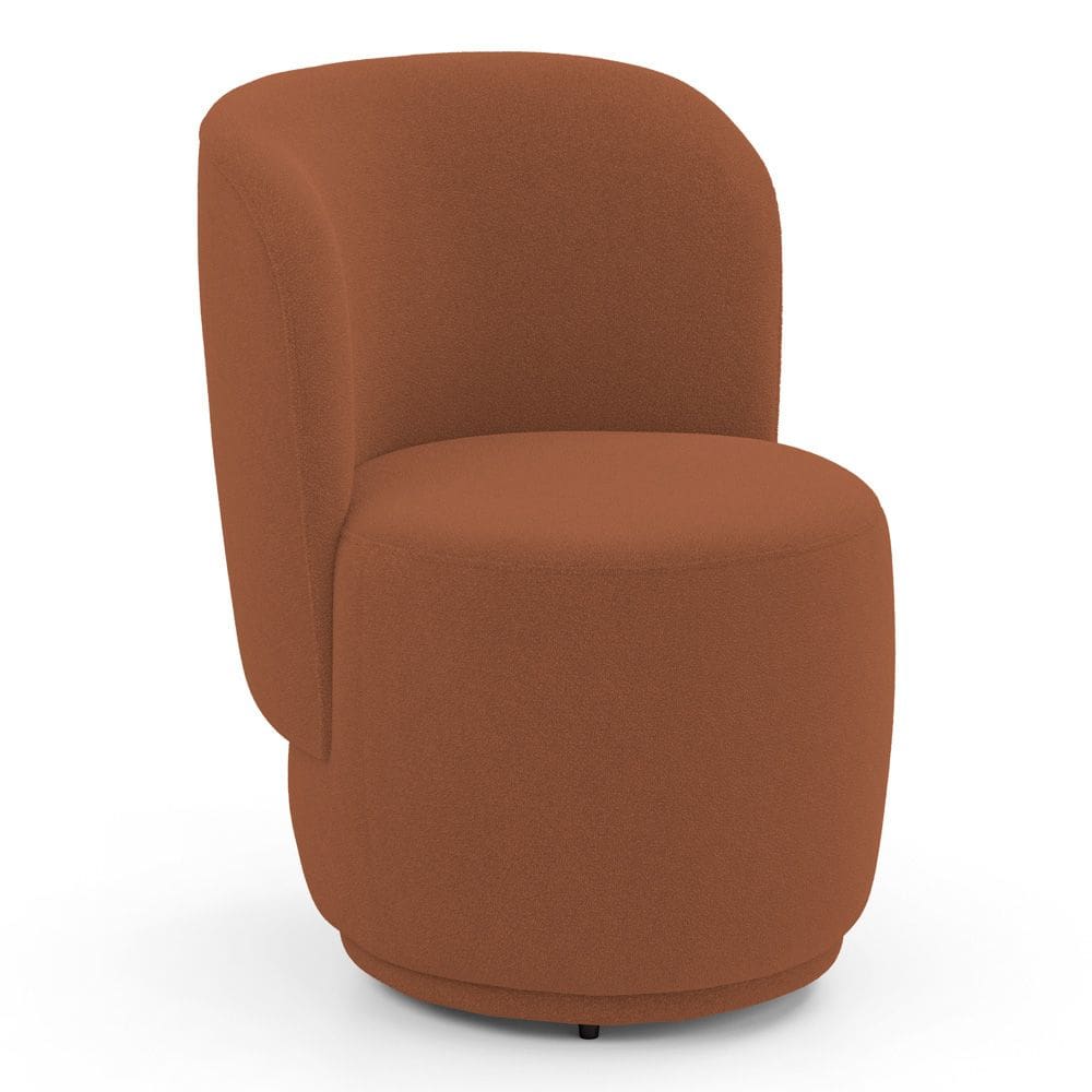 Poltrona Orgânica Decorativa Living Molly Bouclê Terracota - Abmaza