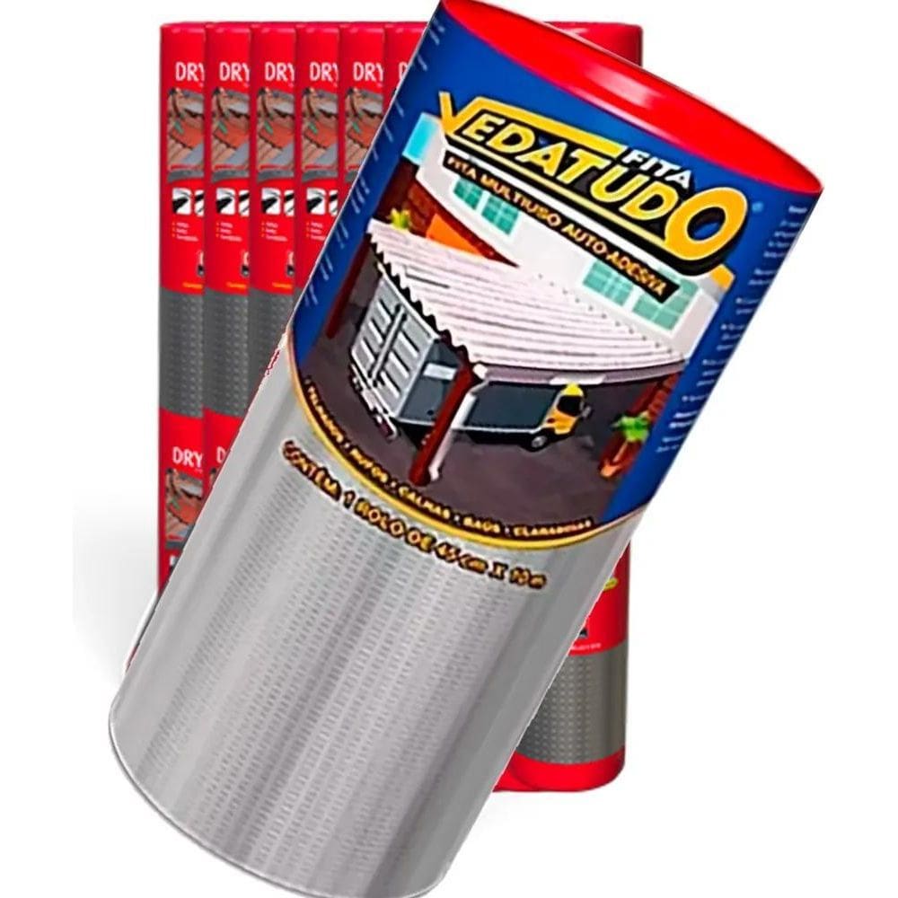 10X Manta Adesiva Asfaltica Aluminizada Fita Vedatudo 15Cm