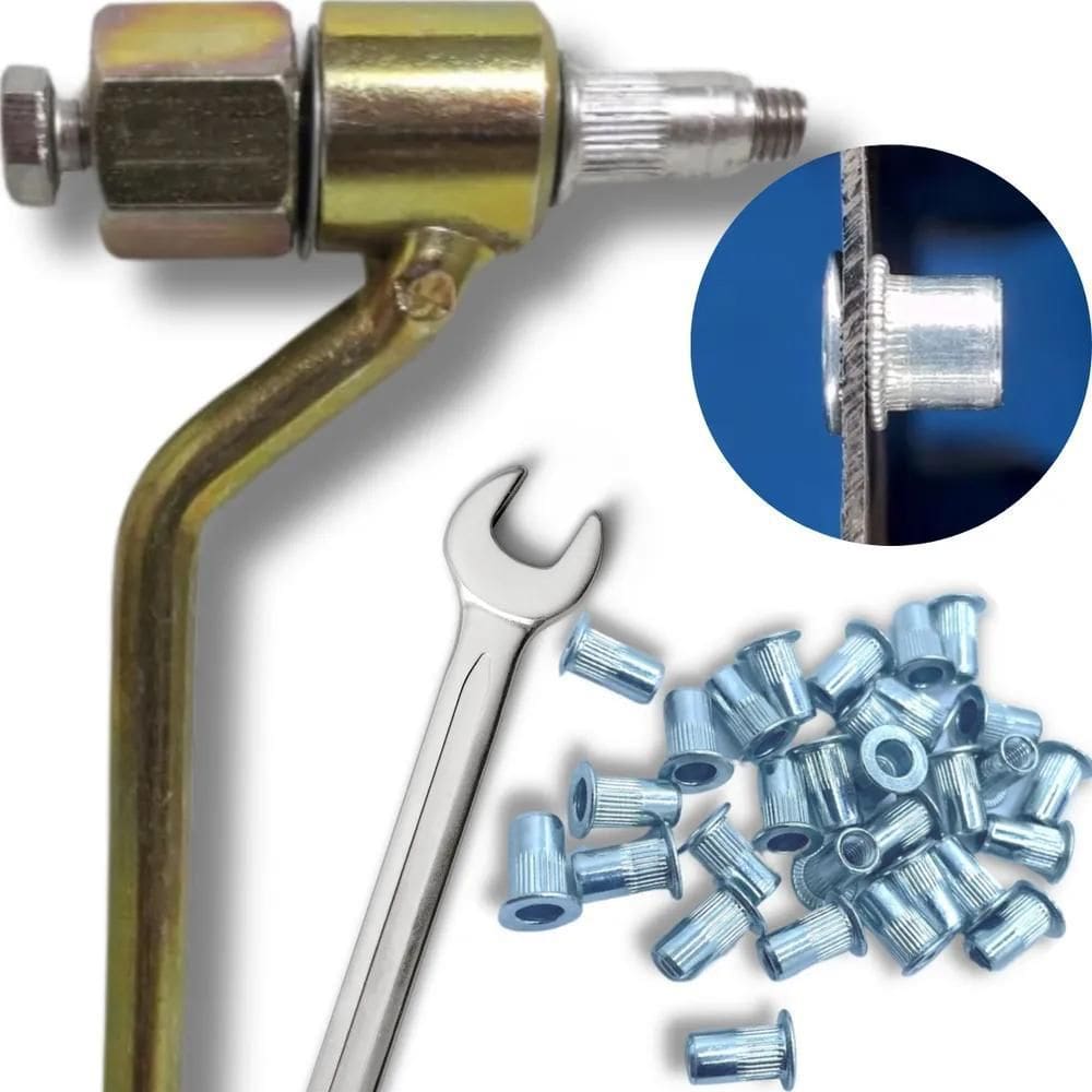 10X Rebitador Manual Porca Rebite De Rosca 6Mm + 100 Rebite