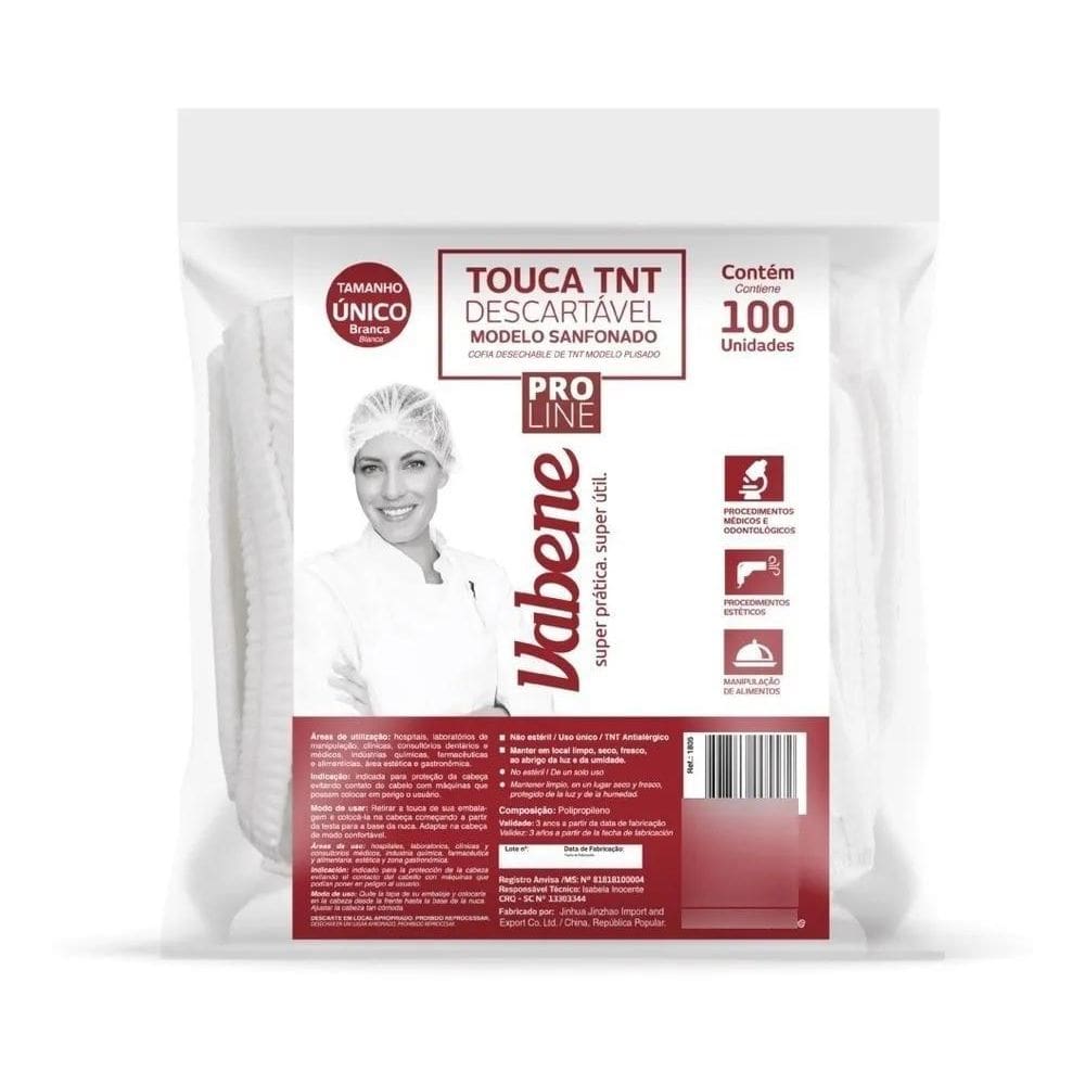 10X 1000 Touca Descartável Tnt C/Elástico 10 Pcts C/100U Un