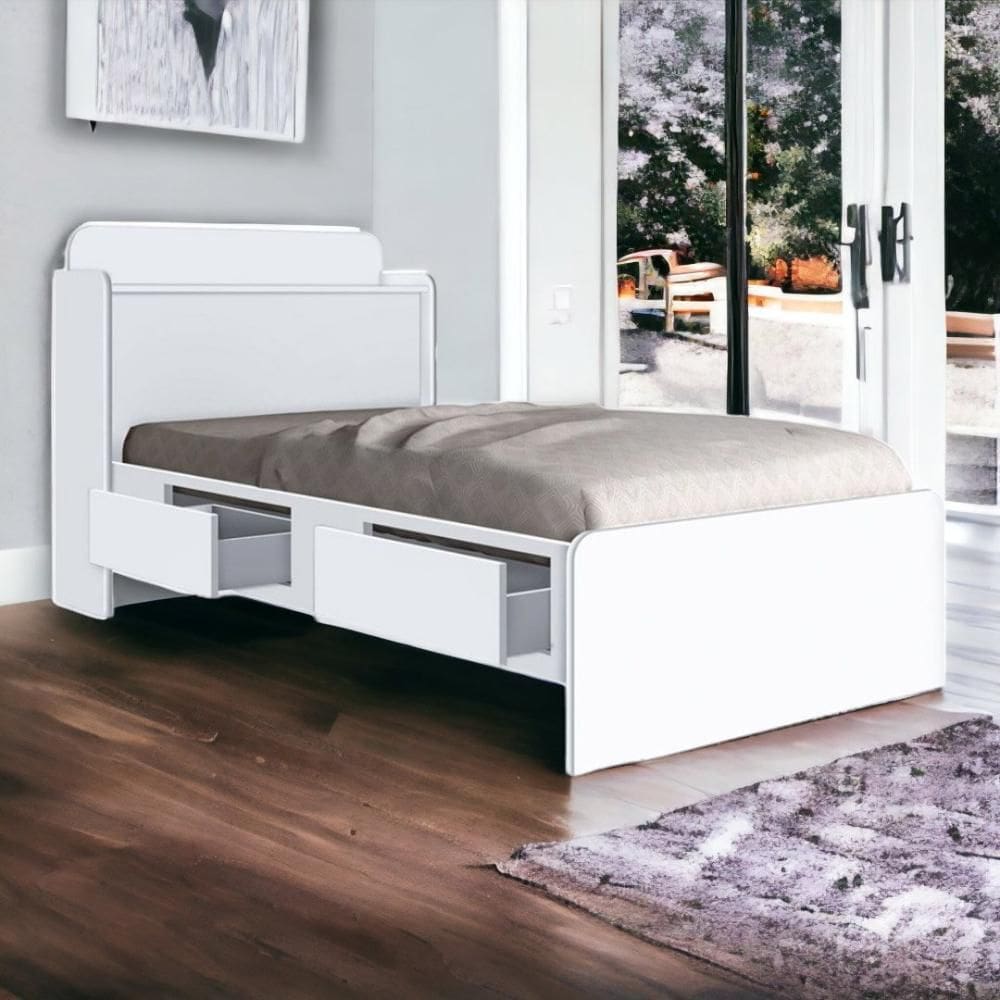 Cama Tamires Branco com Colchão