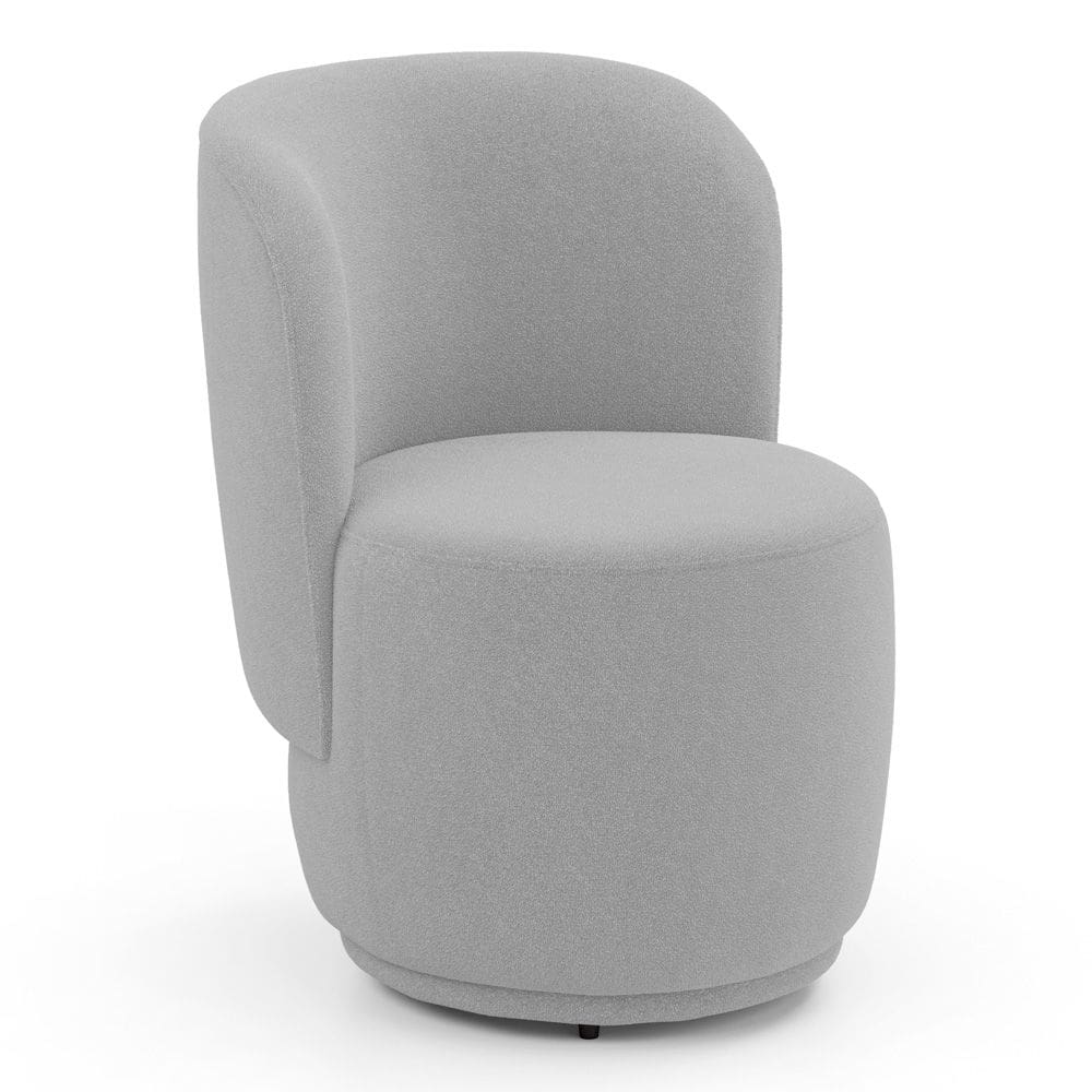 Poltrona Orgânica Decorativa Living Molly Bouclê Cinza Claro - Abmaza