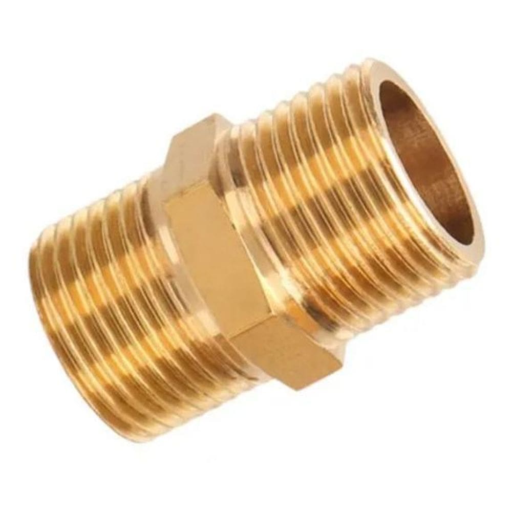 10X 2 Peças Niple Duplo Conexão Latão 1/4 - 1/4 Rosca Bsp -