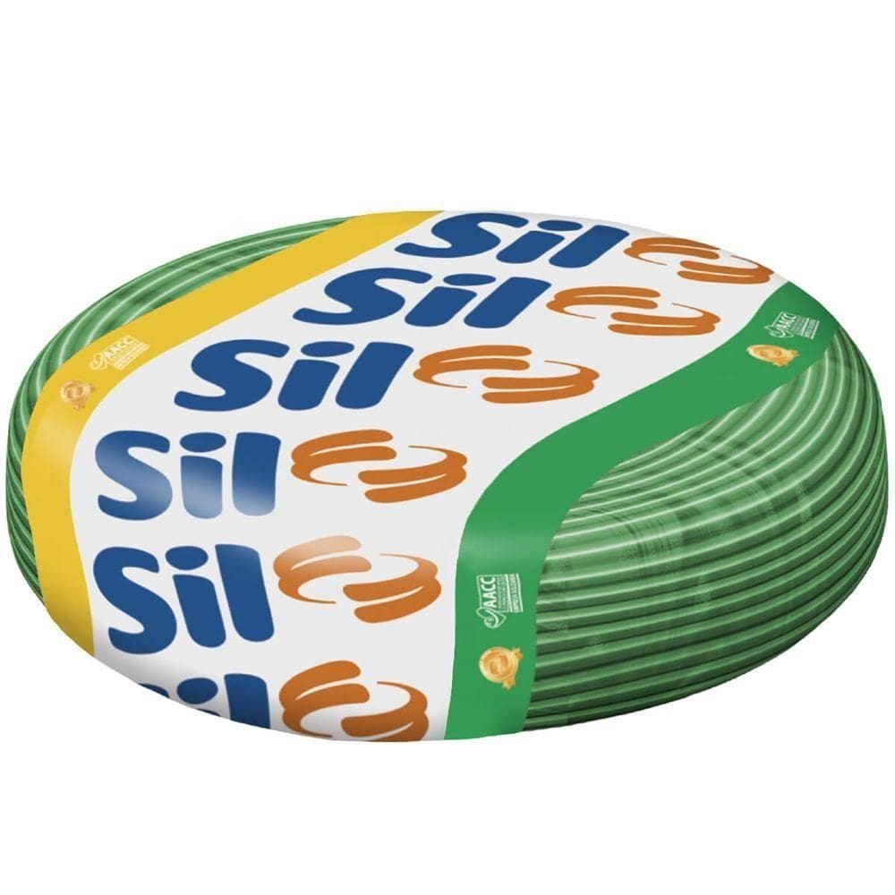 Cabo Flexsil 750 Volts 10mm 100 Metros Verde - 3.021 Vd - Sil Cabo Flexivel Verde 750v 10,00mm 100m Sil