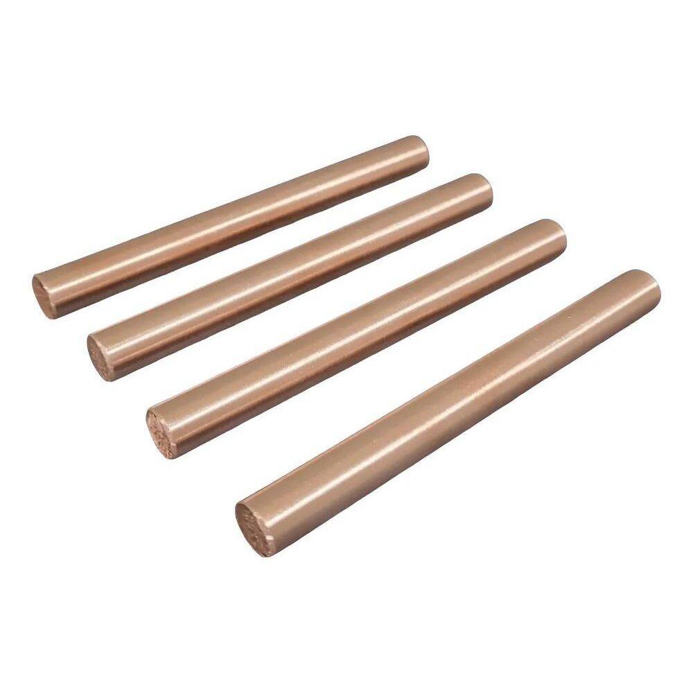 10X Barra De Cobre Eletrolitico 1/2 12,7Mm X 12.5 Cm Com 4