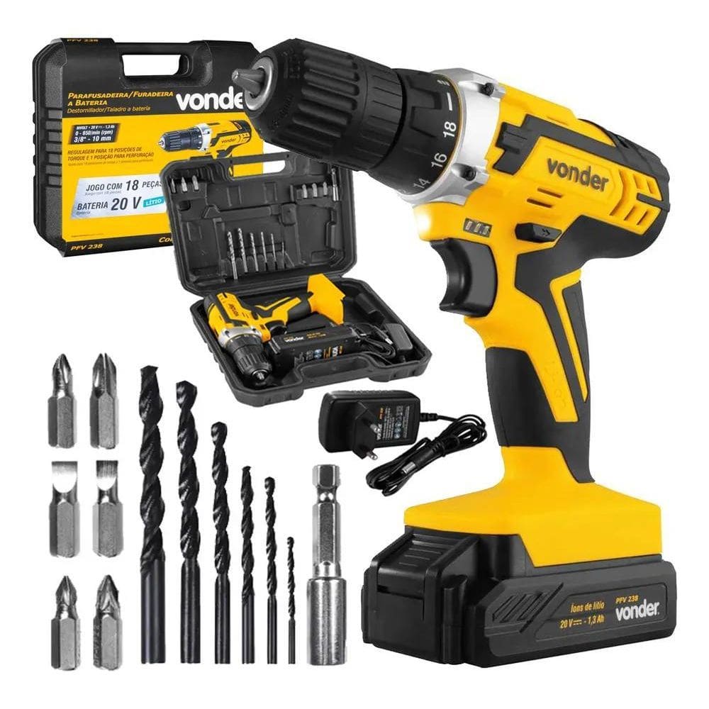 10X Parafusadeira Vonder 20V Bivolt Modelo 6001238000 Com M