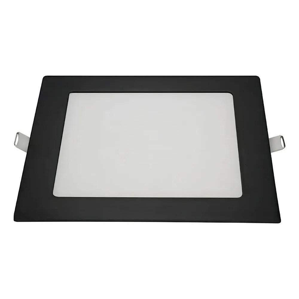 10X Blumenau Iluminação Plafon Quadrado Embutir 18W Preto B