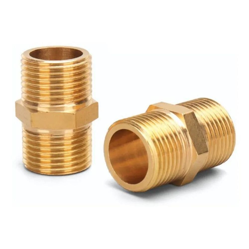 10X 2 Peças Niple Duplo Conexão Latão 3/4 - 3/4 Rosca Bsp -