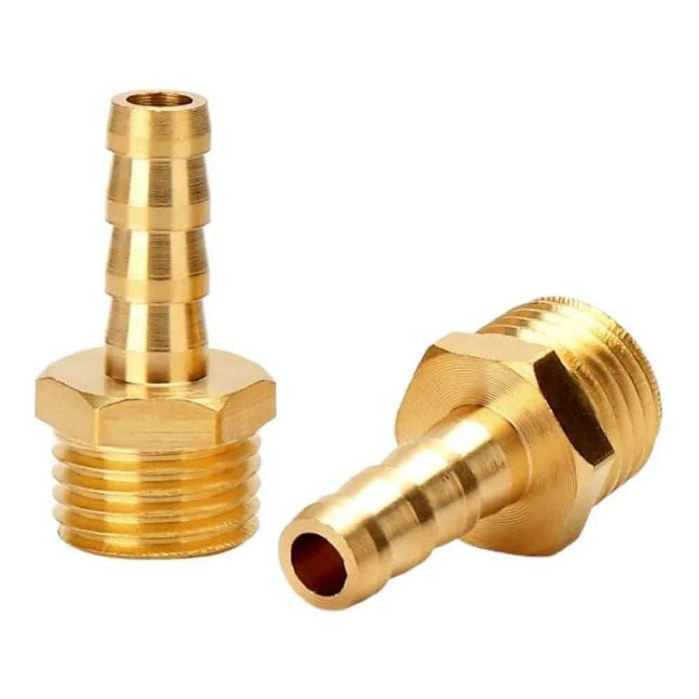 10X 2 Espigão Adaptador Macho Latão Rosca 1/2 Para Mangueira
