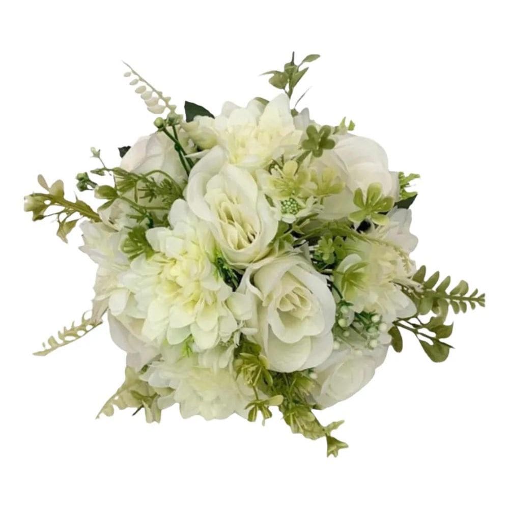 10X Buquê Bouquet Noiva Casamento Branco Desconstruído Real