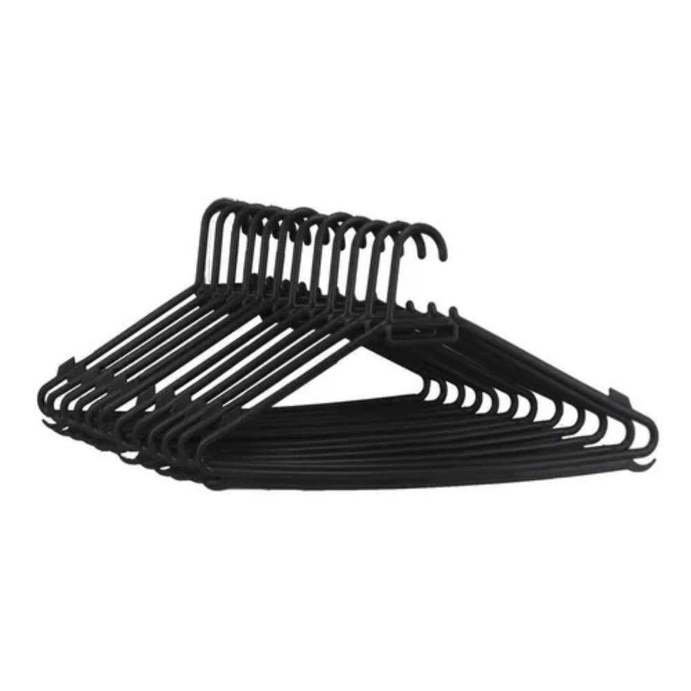 Kit 30 Cabides Com Aba De Proteção Antideslizante E Ganchos