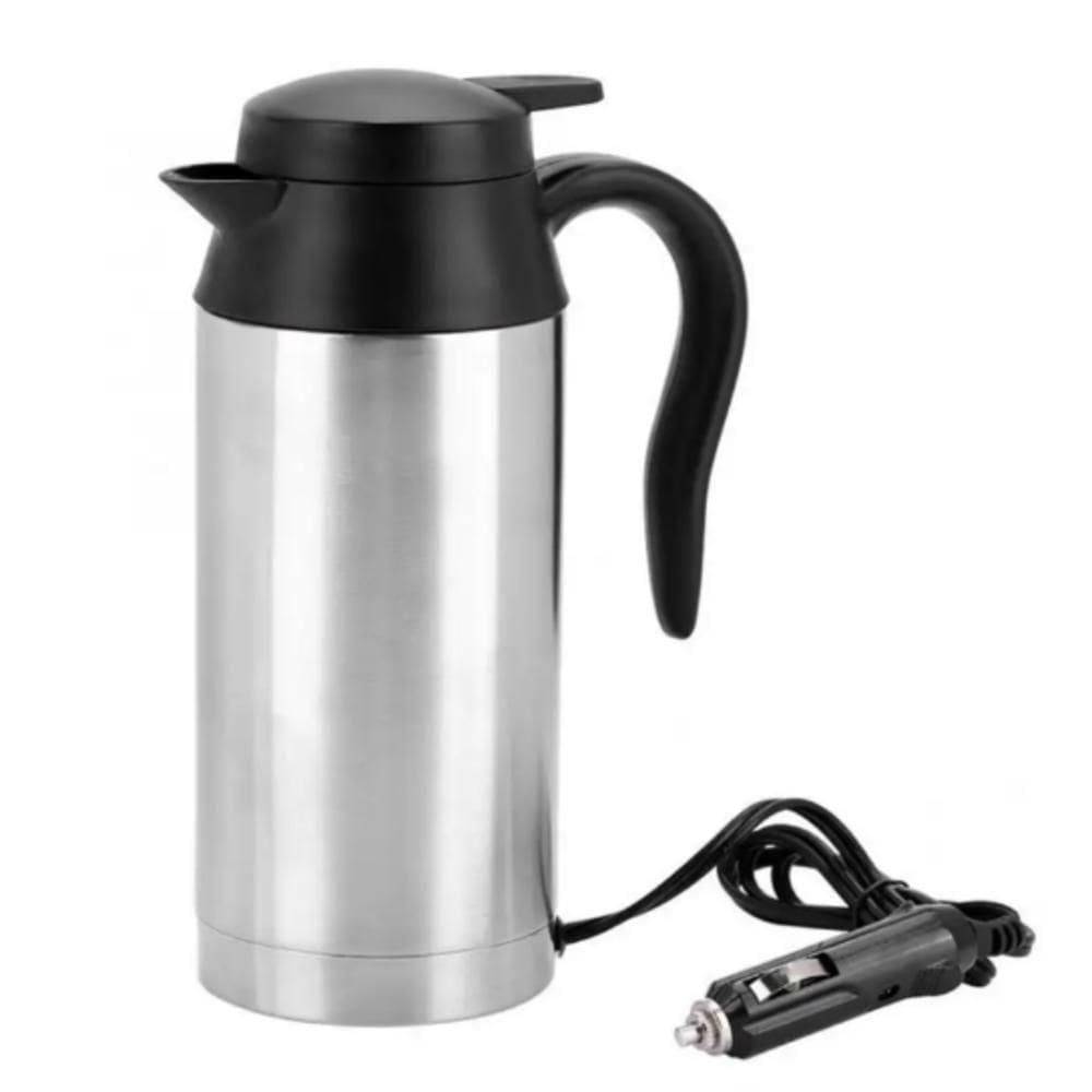 Garrafa Chaleira Termica 600ml Inox 12v Veicular Eletrica Caneca Aquecedor Portatil Copo Carro Barco