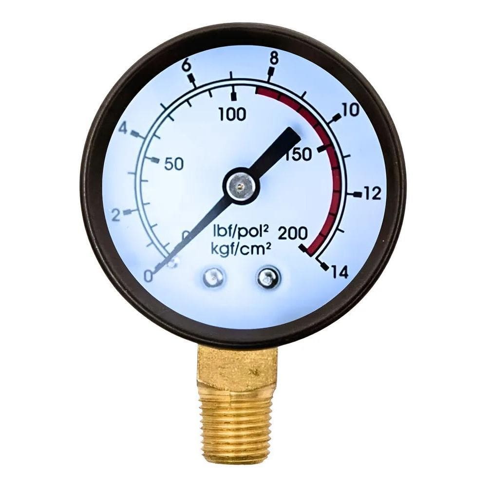 10X Manômetro Vertical Para Compressores 200 Psi/Libras 1/4