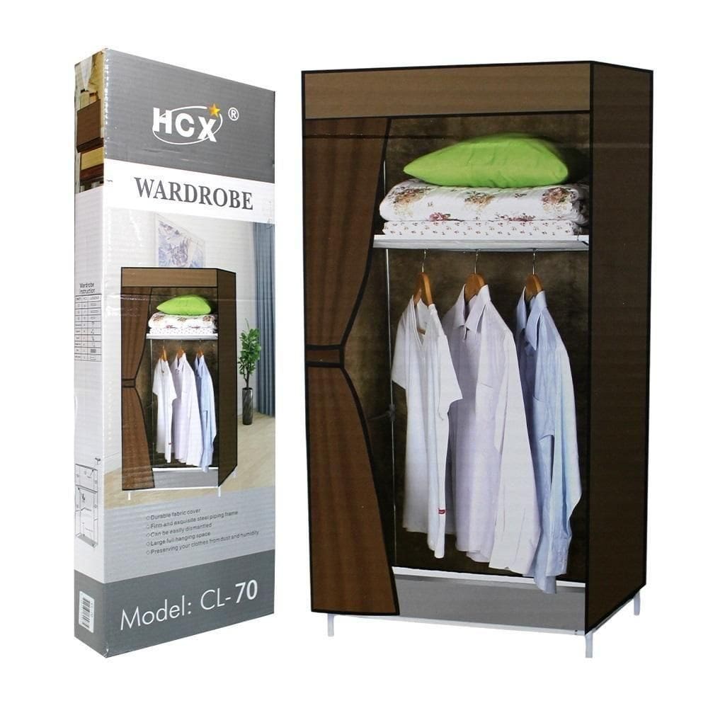 Guarda Roupa Portatil Armario Arara Roupas Organizador Cabideiro Prateleiras Organizador Compacto Preto