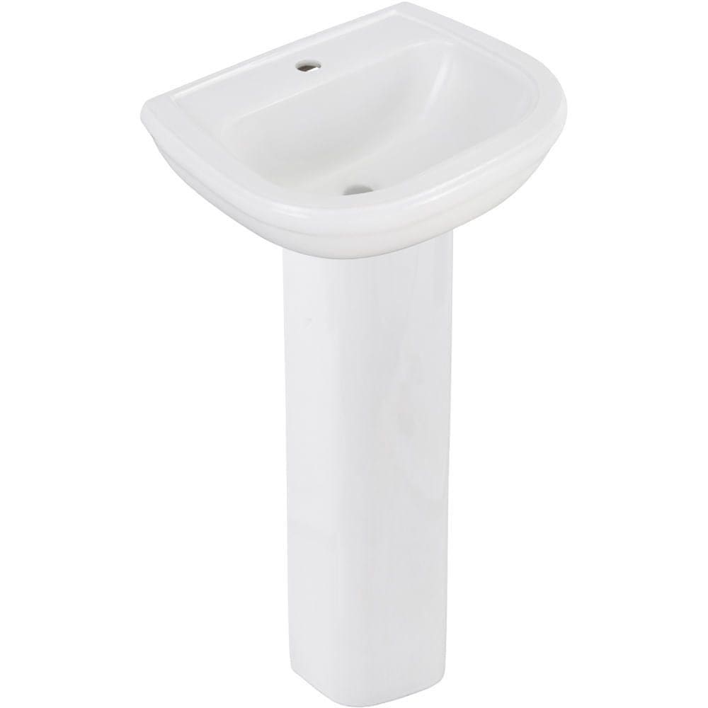 Kit Lavatório 53x44cm 11 Litros Com Coluna Sabatini Branca - Icasa Kit Lavatorio Com Coluna Sabatini Branca