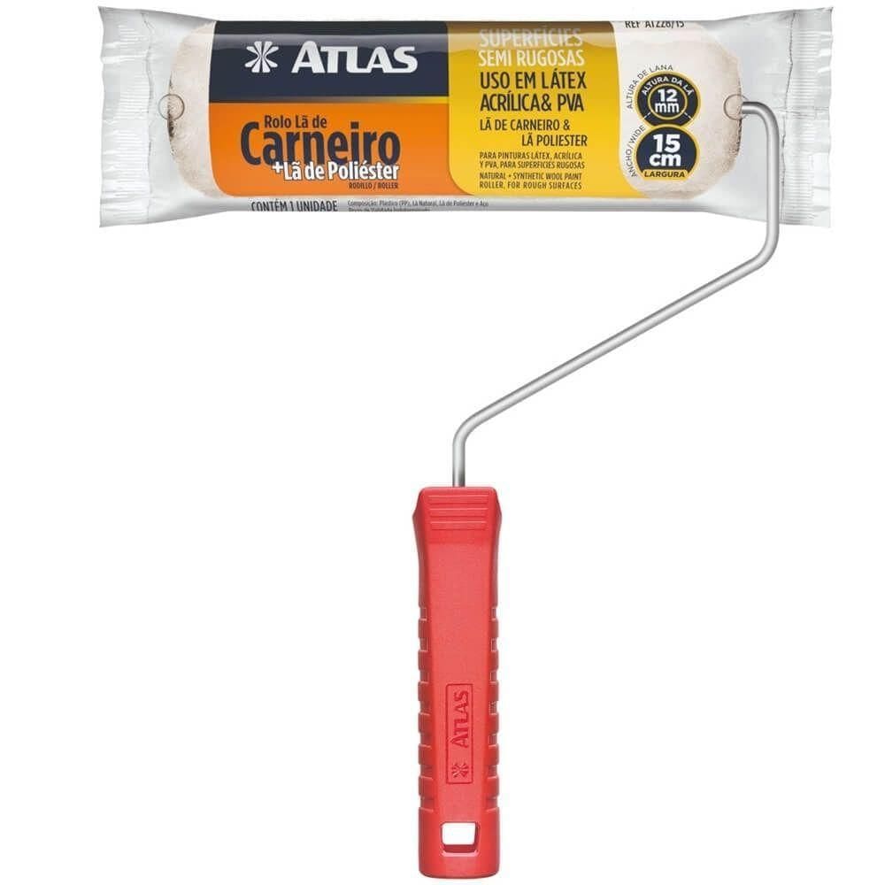 Rolo De Lã De 12mm Mista 15cm - At228-15 - Pincéis Atlas