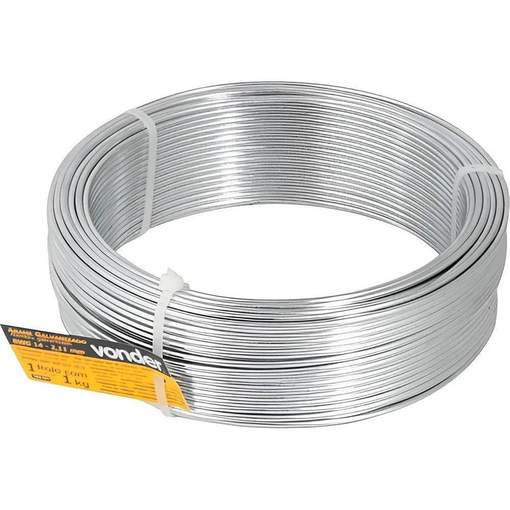 10X Arame Galvanizado Médio Nº14 Bwg 14 Fio 2,11Mm Liso 1Kg