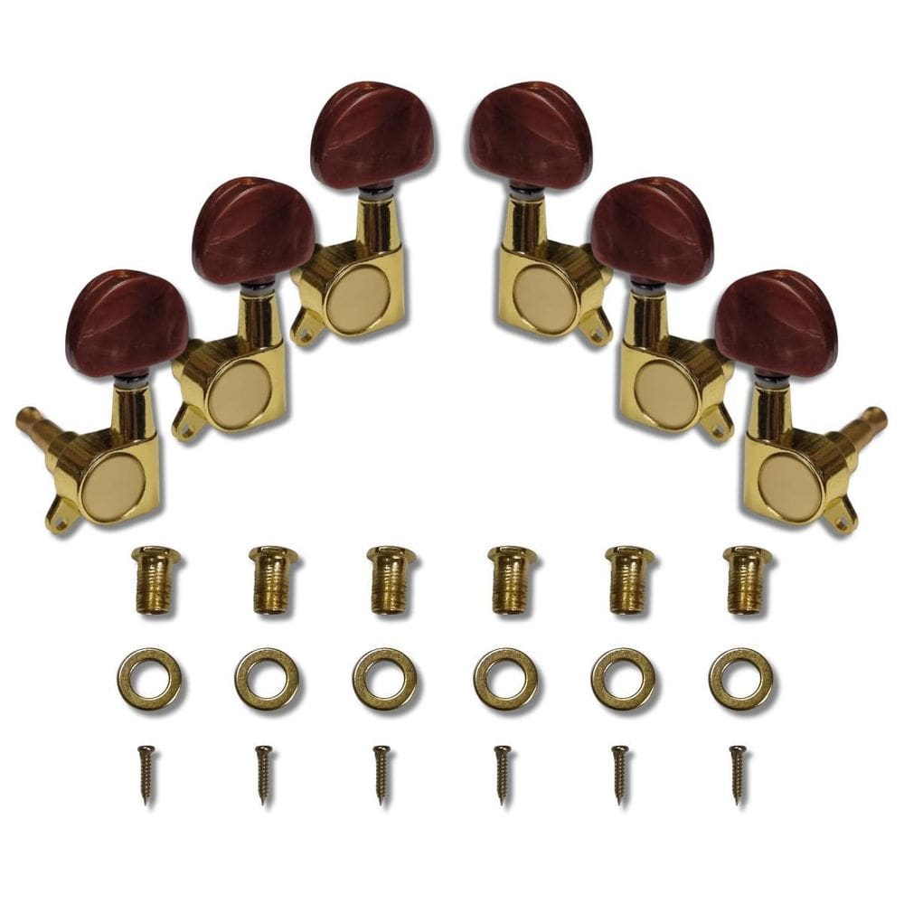 Tarraxa Violão Aço Blindada 3+3 Dourada Shell Mhv700Dt Gd/Sh