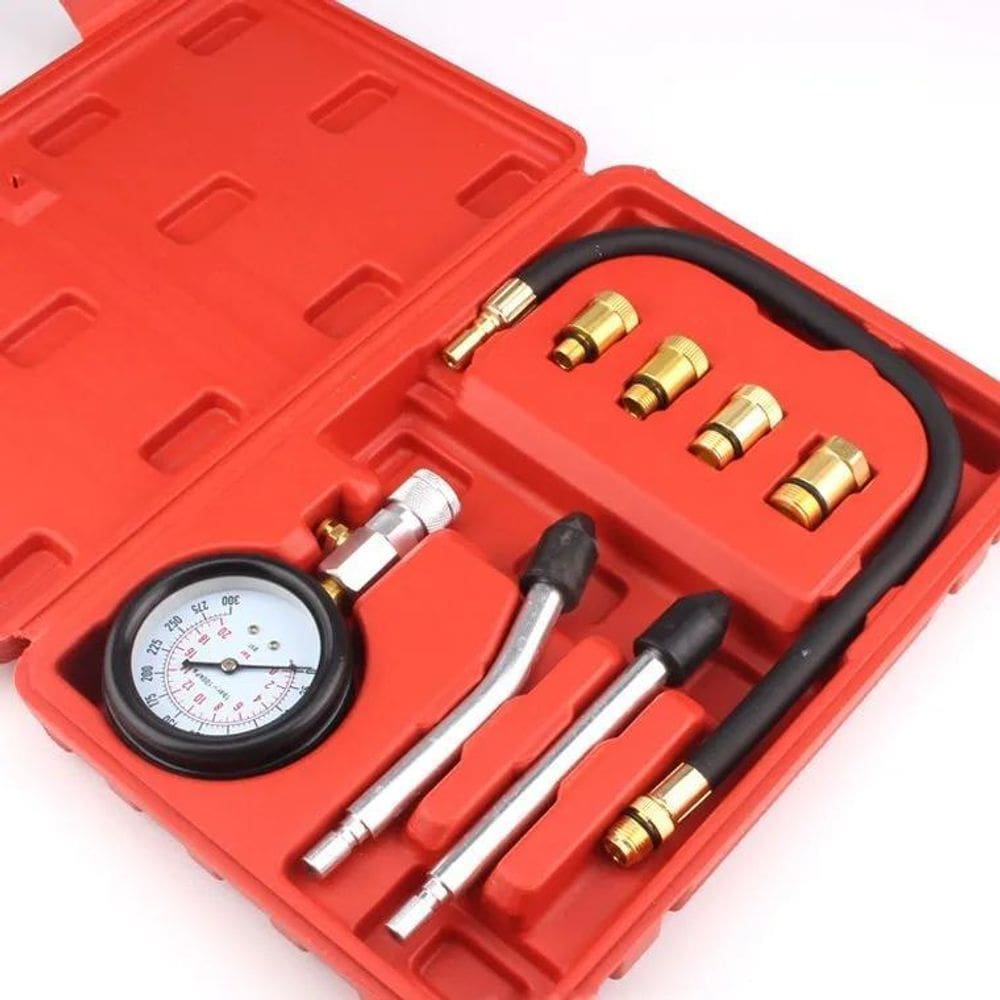 10X Medidor Compressão Cilindro Cabeçote 4 Adaptadores E Ca