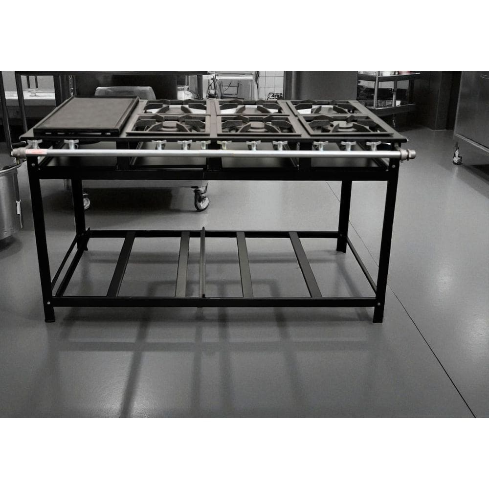 Fogão Industrial 6 Bocas com Chapa 30x30 P7 Leona