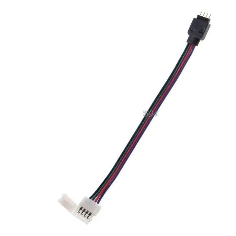 10X Emenda Conector Fita Led Rabicho Macho Rgb 4