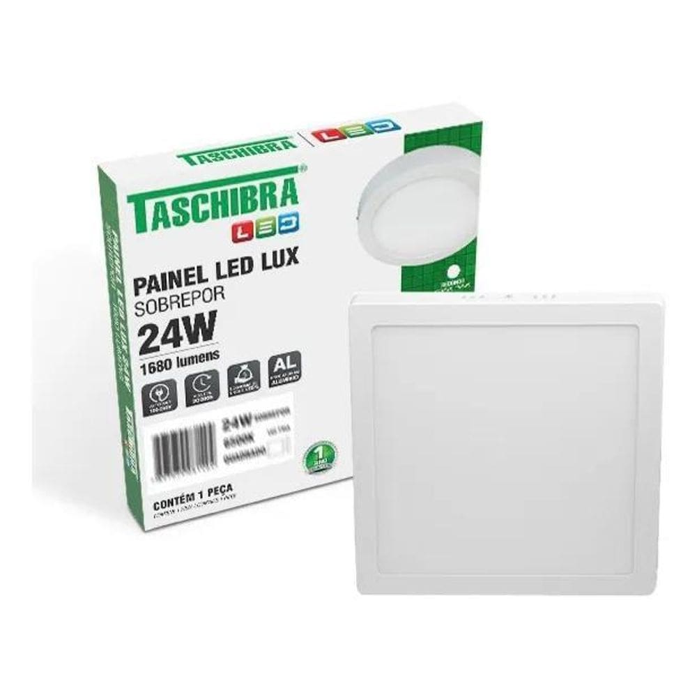 10X Painel Led Quadrado Sobrepor 24W 3000K 4000K 6500K Tasc