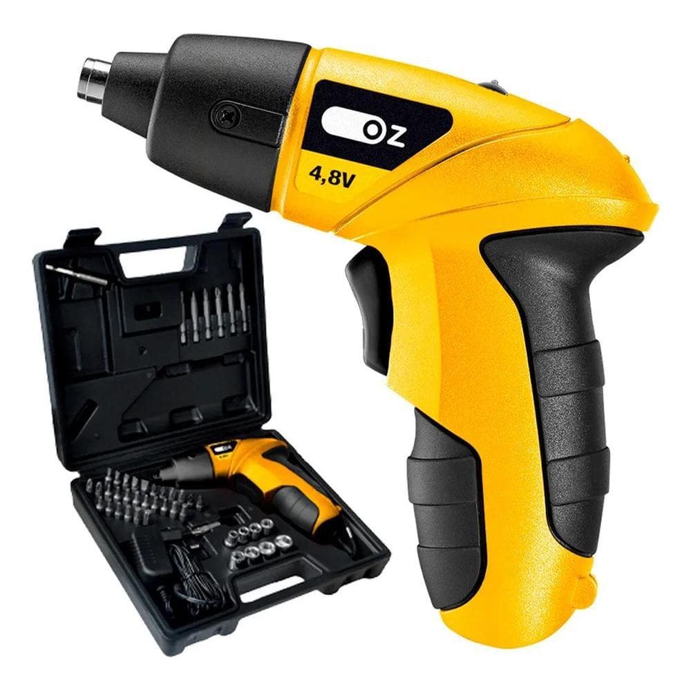 10X Parafusadeira Com Bits Com Maleta Oz Pb500K Amarelo
