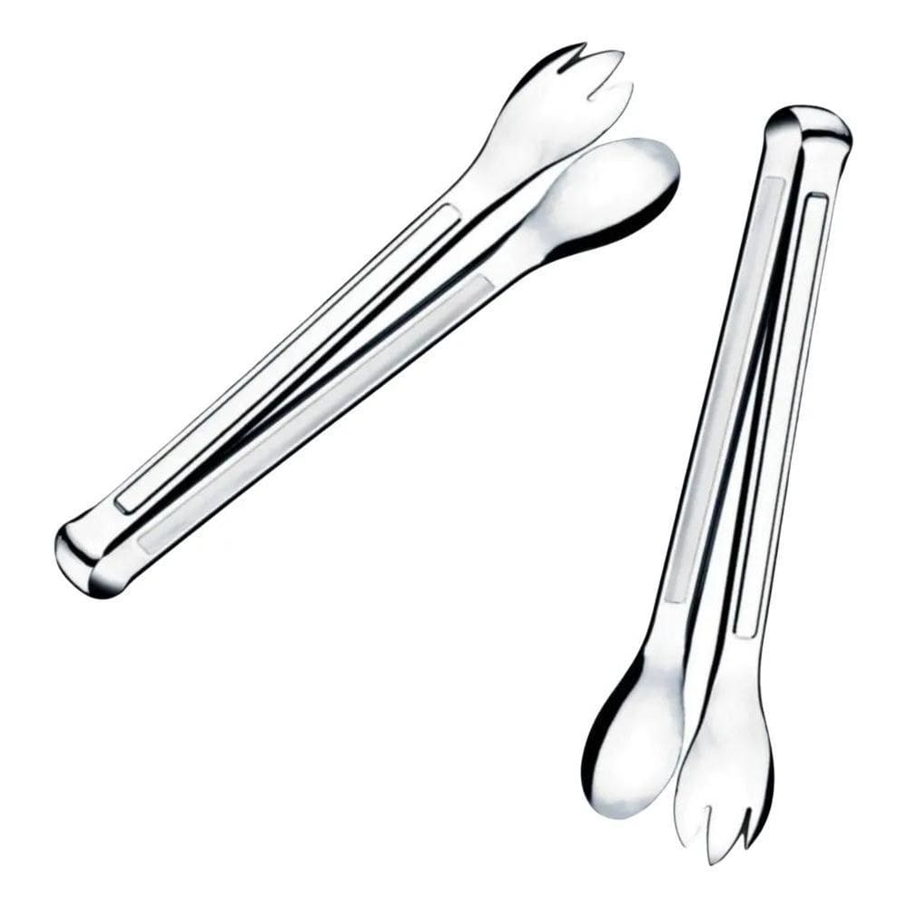 10X 2 Pegadores De Salada Grande De Aço Inox Churrasco 29Cm
