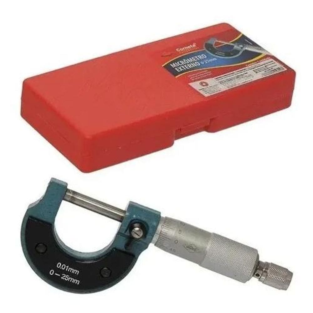 10X Micrometro Externo Analógico 0-25 Mm Profissional Corne