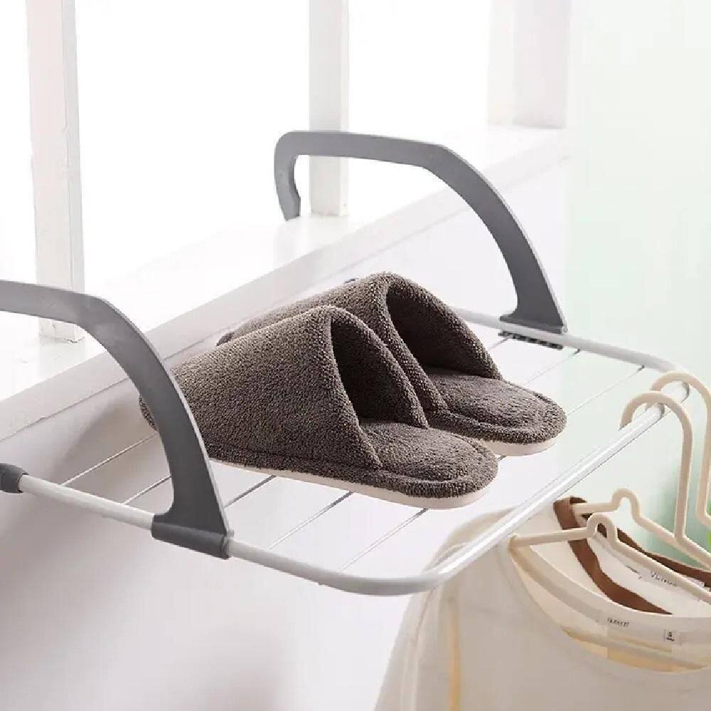 Varal Portatil Porta Janela Sacada Apartamento Suporte Seca Roupa Dobravel 5 Varetas Pratico