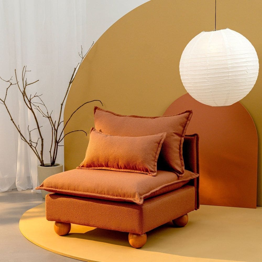 Sofá Modular Com Encosto Pé Bolinha Sôma CabeCasa MadeiraMadeira Mocha Mousse