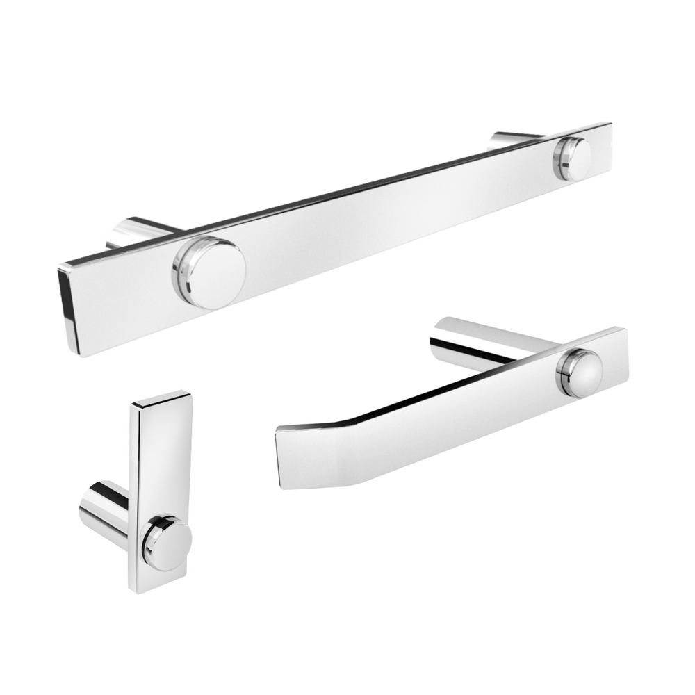 Kit De Acessórios Para Banheiro Alto Brilho 3 Peças 2030pm Grego Metal