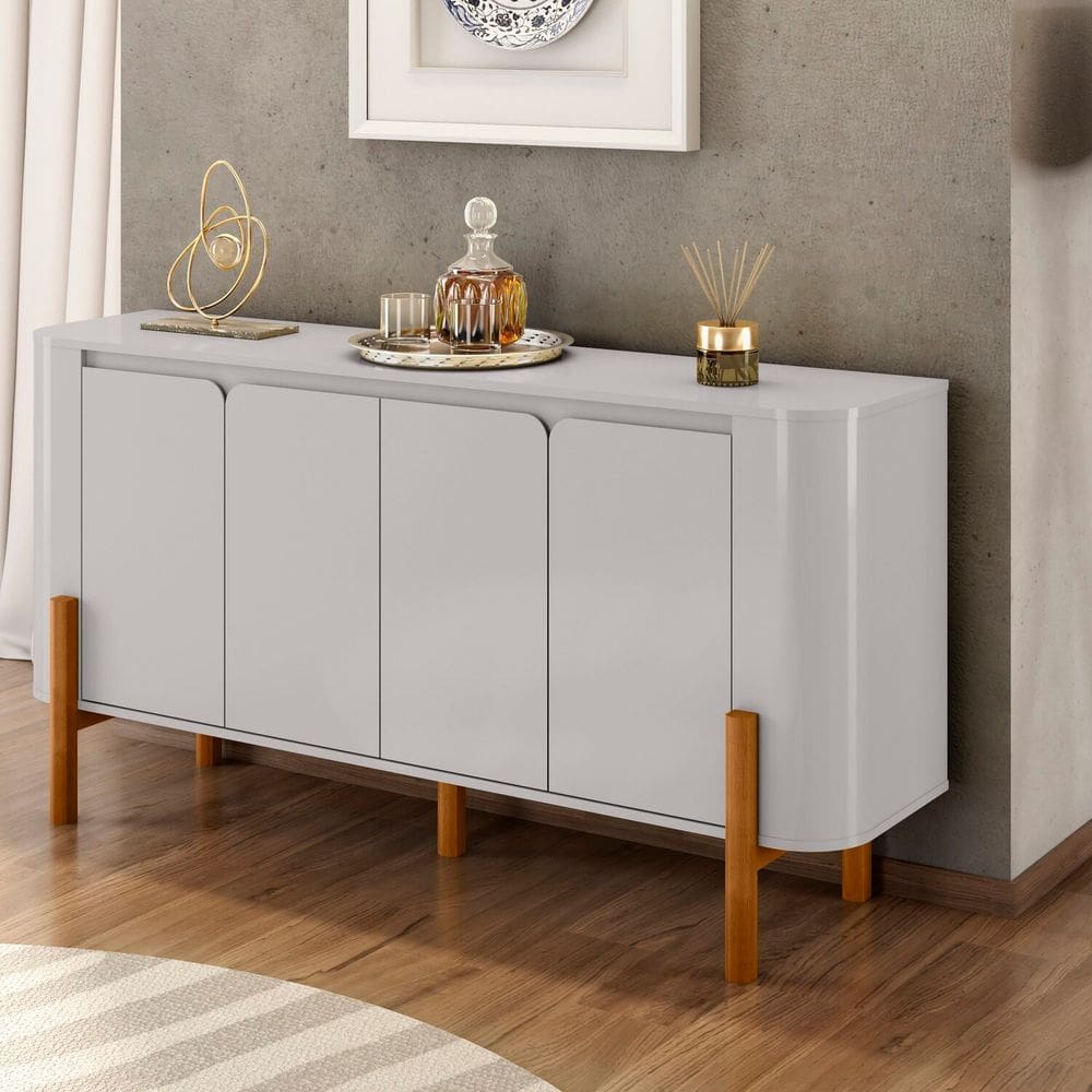 Aparador Buffet 4 Portas em Mdp Imbassaí Off White