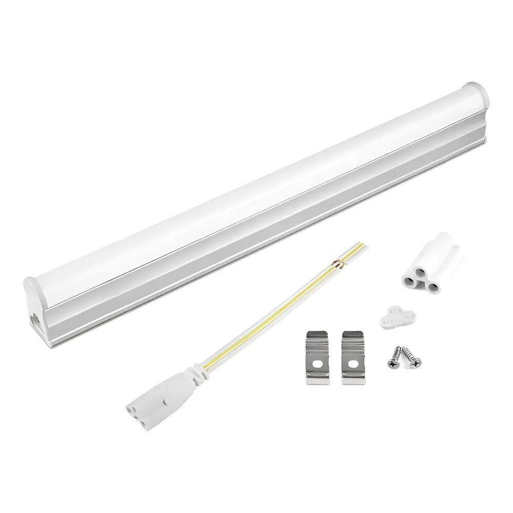 10X Lampada Led Tubular T5 30Cm 6000K Base/Calha Completa B
