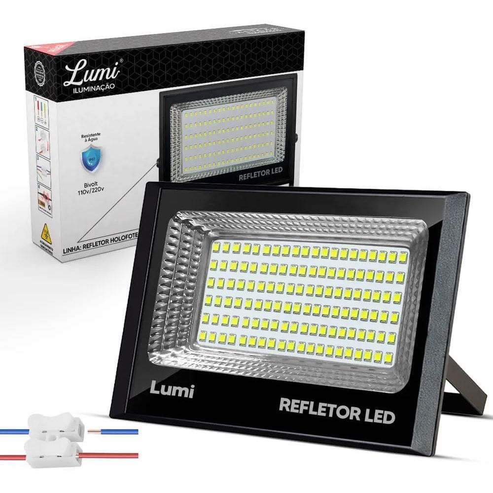 10X Refletor Led 200W Holofote Luz Fria 6500K Iluminação Cor