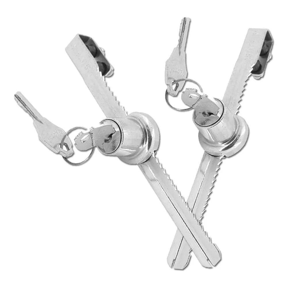 10X 2 Fechadura Jacaré Vidro 140Mm Starfer Cor Zincado