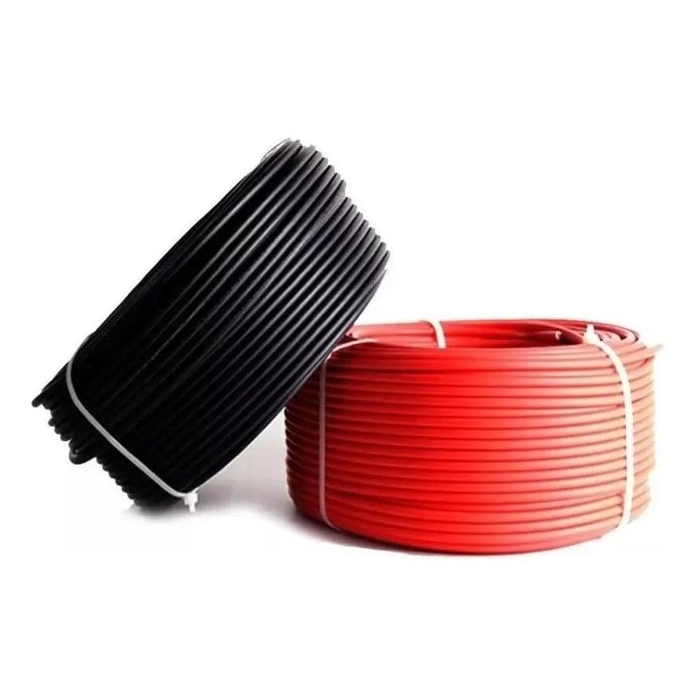 10X Cabo Solar Fotovoltaico 4Mm - 100M Vermelho E 100M Pret