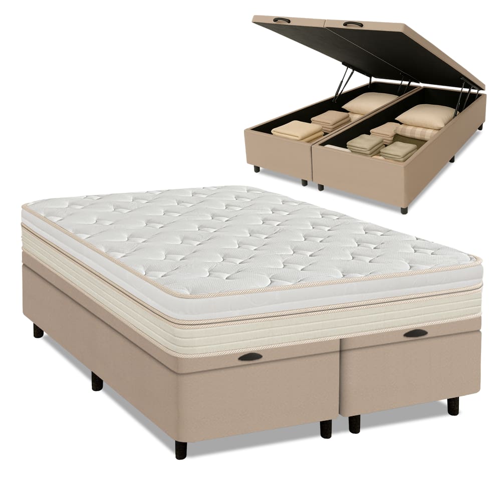 Cama Box Baú Queen Molas Ensacadas Memphis 158x198x73cm