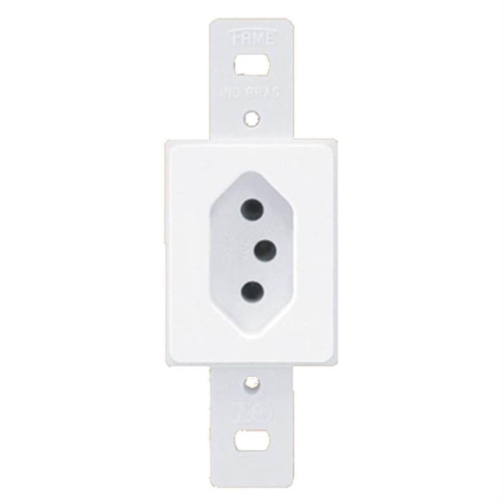Tomada 2p+t 20a 250 Volts Blanc - 1336 - Fame Tomada 2p+t 20a Blanc Ref.1336 Fame