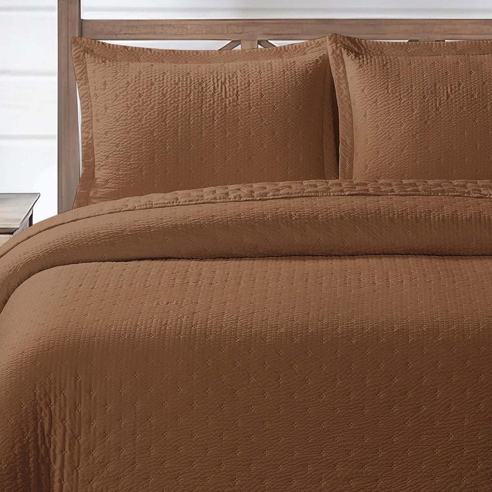 Cama Posta King Melinda Colcha Luxo Algodão Bordado 3 Pçs