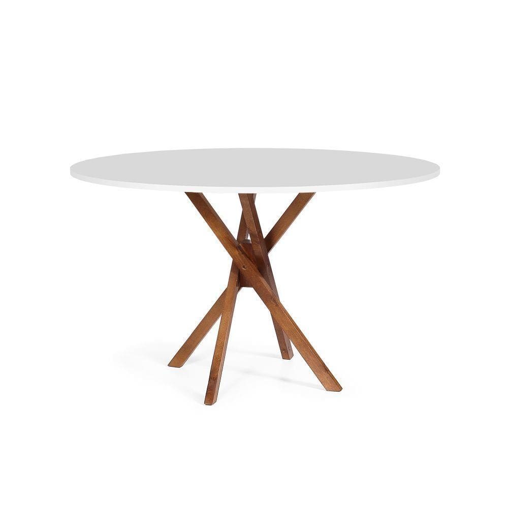 Mesa de Jantar Redonda 4 Lugares 90cm em Madeira June - Straub Web