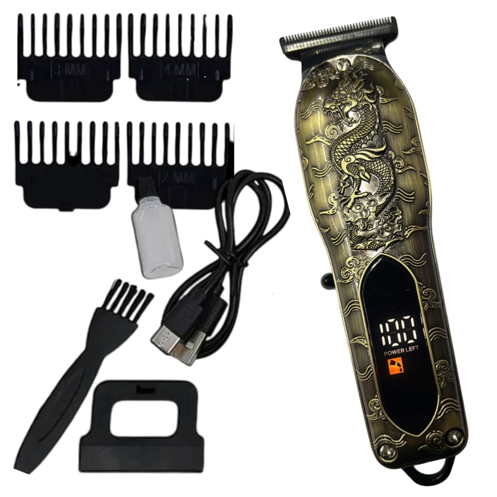 Maquininha Cabelo Barba Profissional Recarregável Dragão 5w