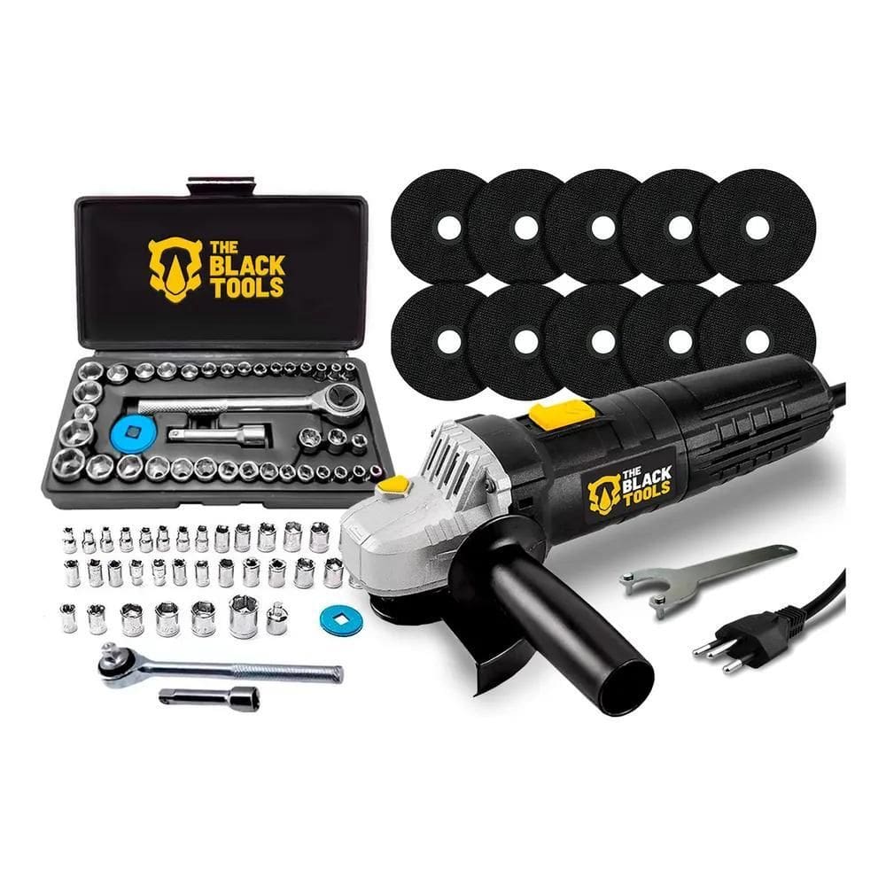 10X Kit Esmerilhadeira Angular Profissional 4.1/2 Com Acessó