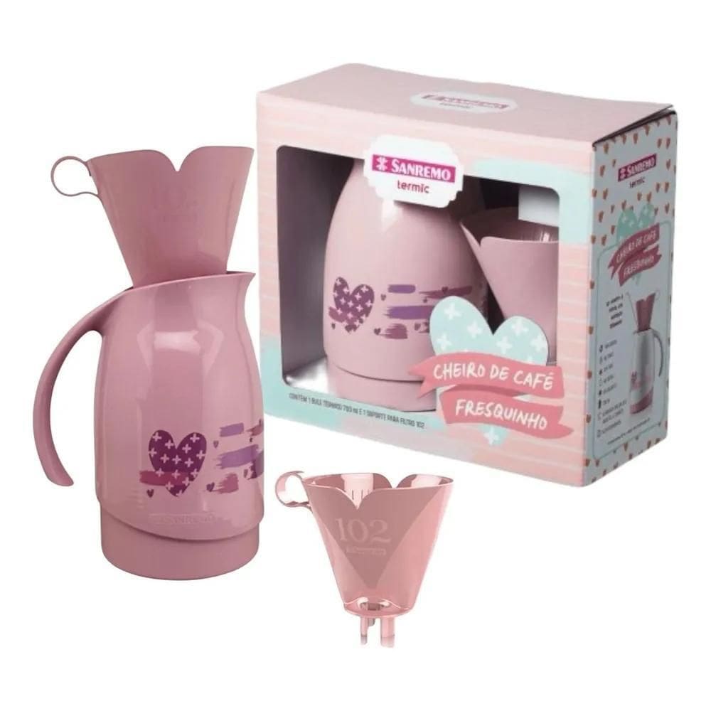 10X Conjunto Bule Térmico Garrafa 700Ml + Suporte Para Filtro