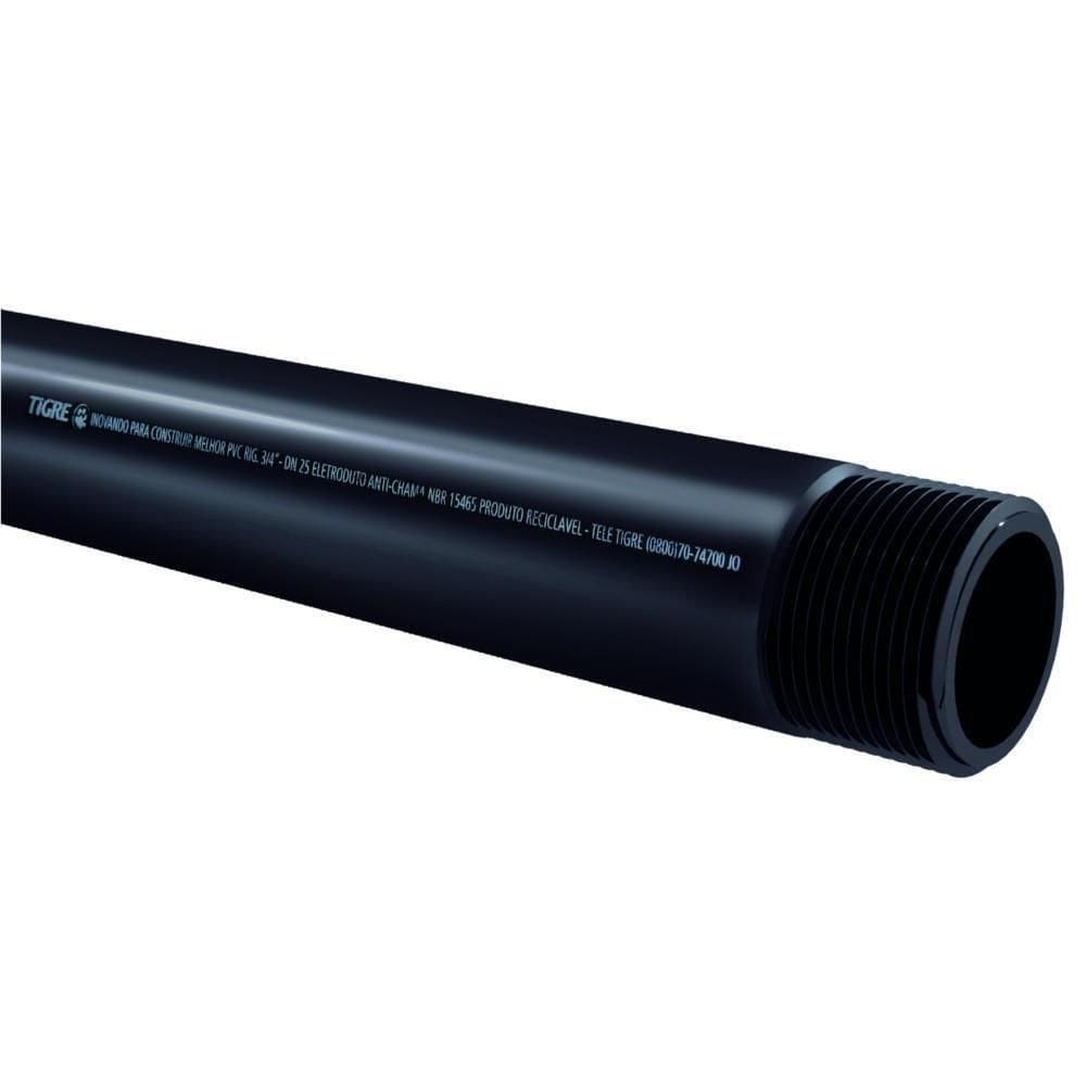Eletroduto Roscável Pvc 3-4”” Com 3 Metros Preto - 14021884 - Tigre Eletroduto Rosc.pvc Preto 3-4 Tigre 14021884