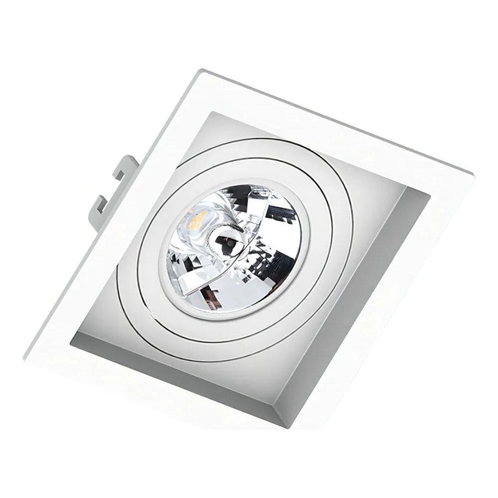 10X Spot Embutir Ar70 Quadrado Recuado Branco Click Save En