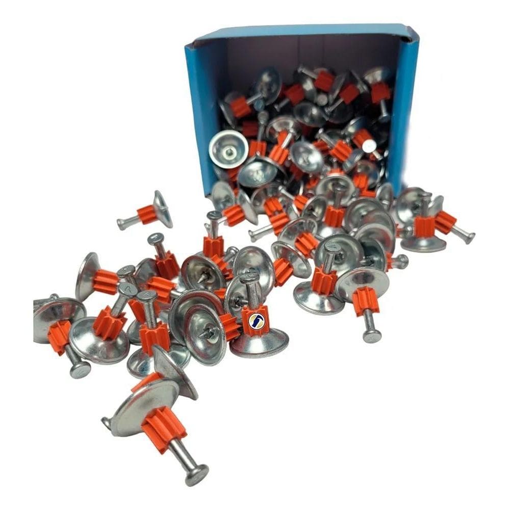 10X Pino Liso Ação Indireta 1/4X28 C/Arruela Conica 23Mm Pr