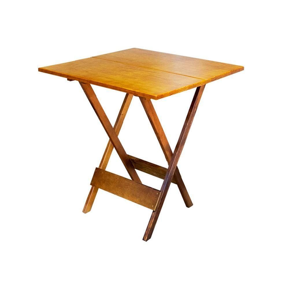 Mesa Para Bar E Café Dobrável De Madeira 70x70 - Natural