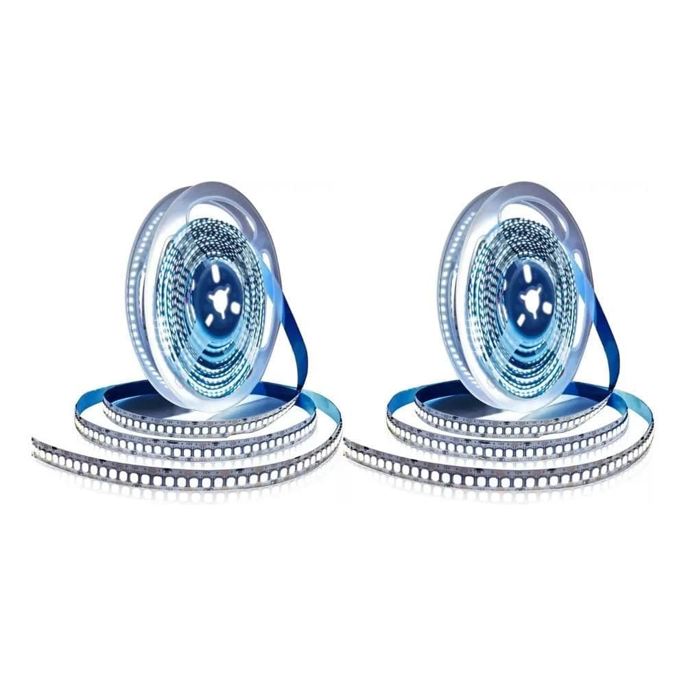 10X Kit 2 Fita Led 240Leds Alta Potência Rolo 5M Cada 6500K