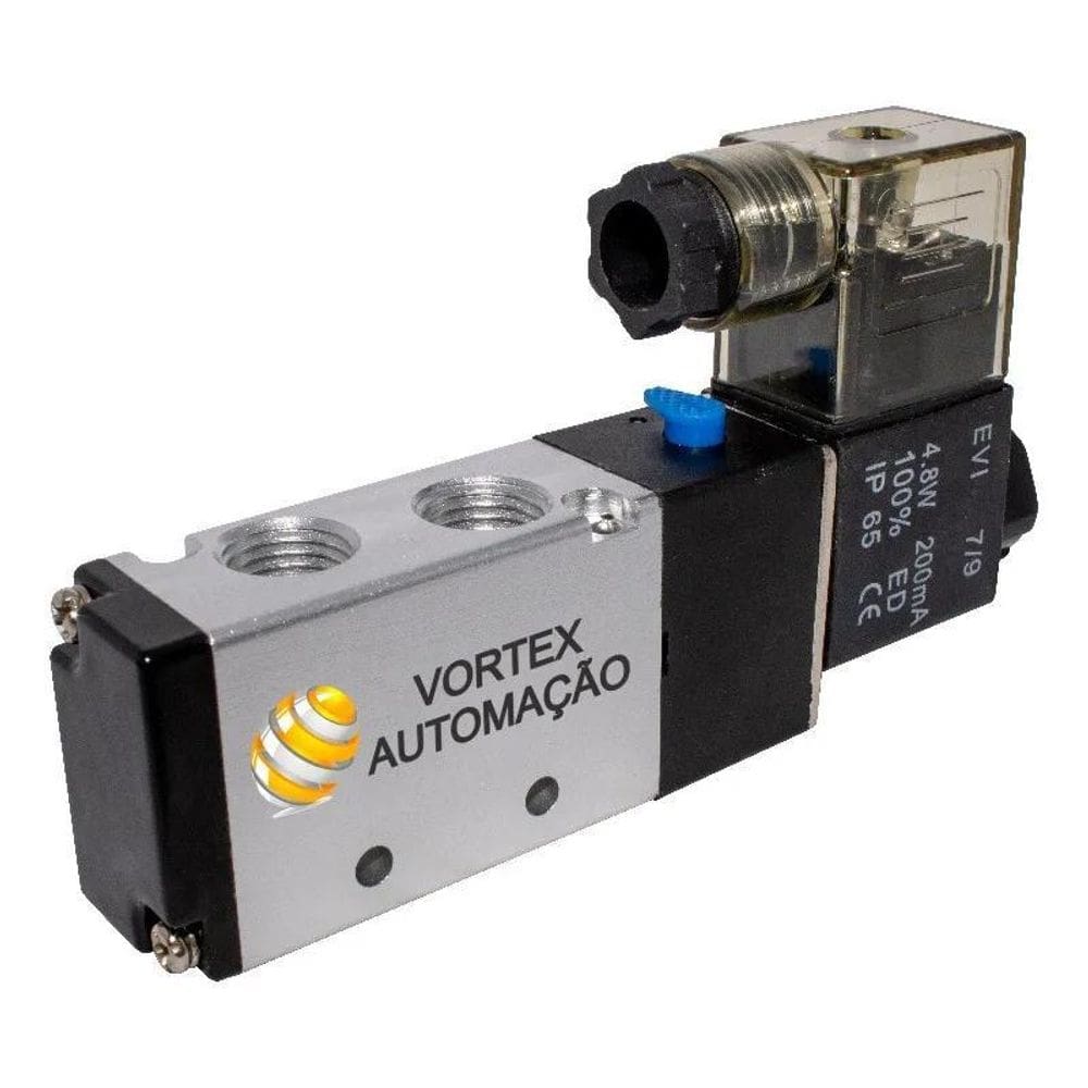 10X Válvula Pneumática Solenoide 5/2 Vias Retorno Mola 1/4